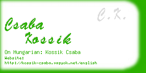 csaba kossik business card
